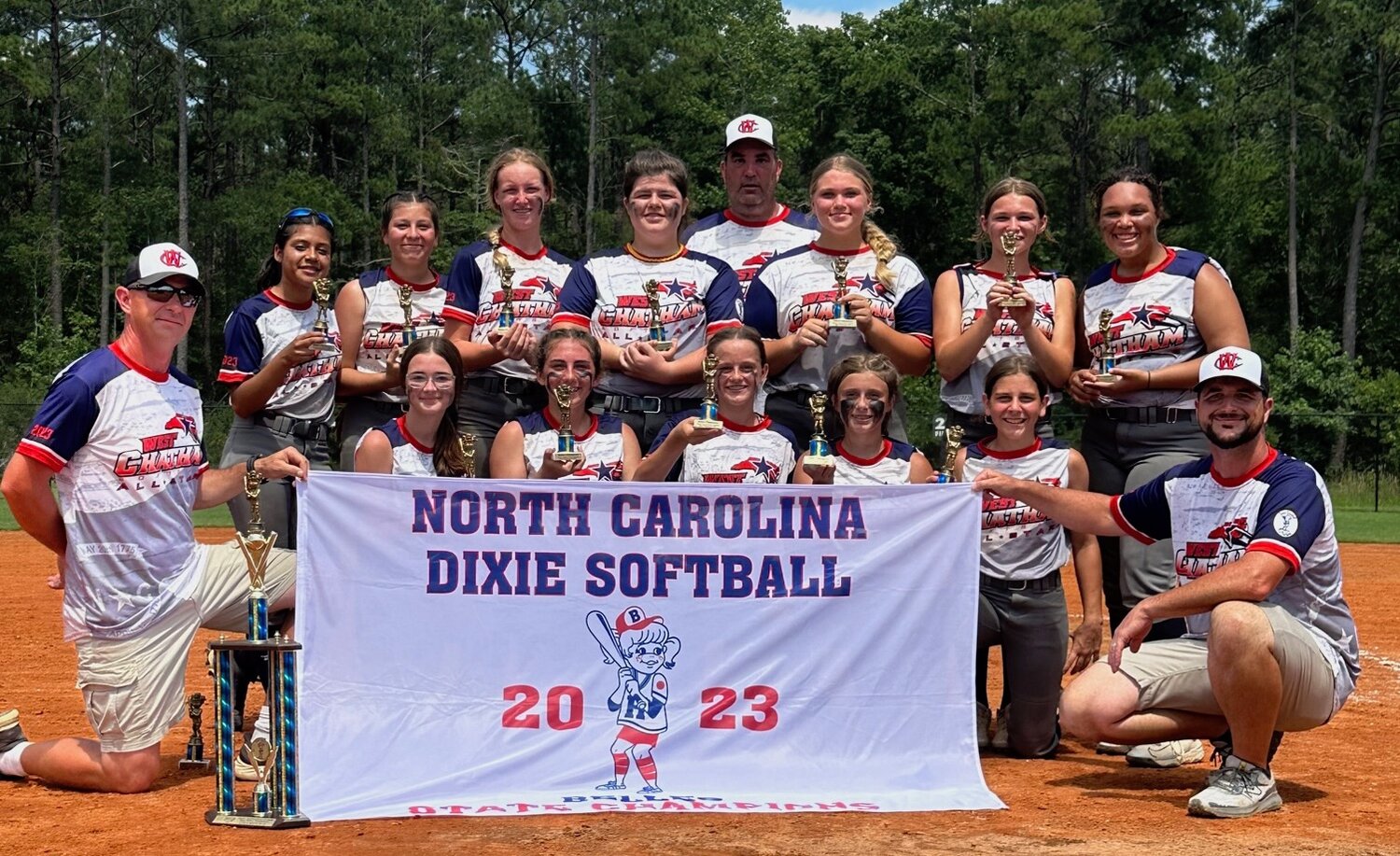 The West Chatham 15U All-Star softball team will compete in the 2023 Dixie Youth Softball Belles (15U) World Series in Alexandria, La. The team recently won the N.C. state championship in their division.
